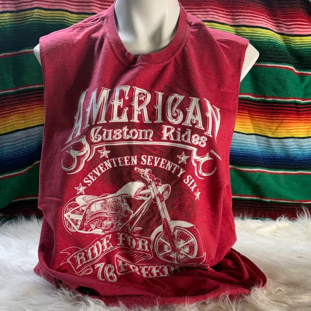 Red American Custom Rides Sleeveless Shirt